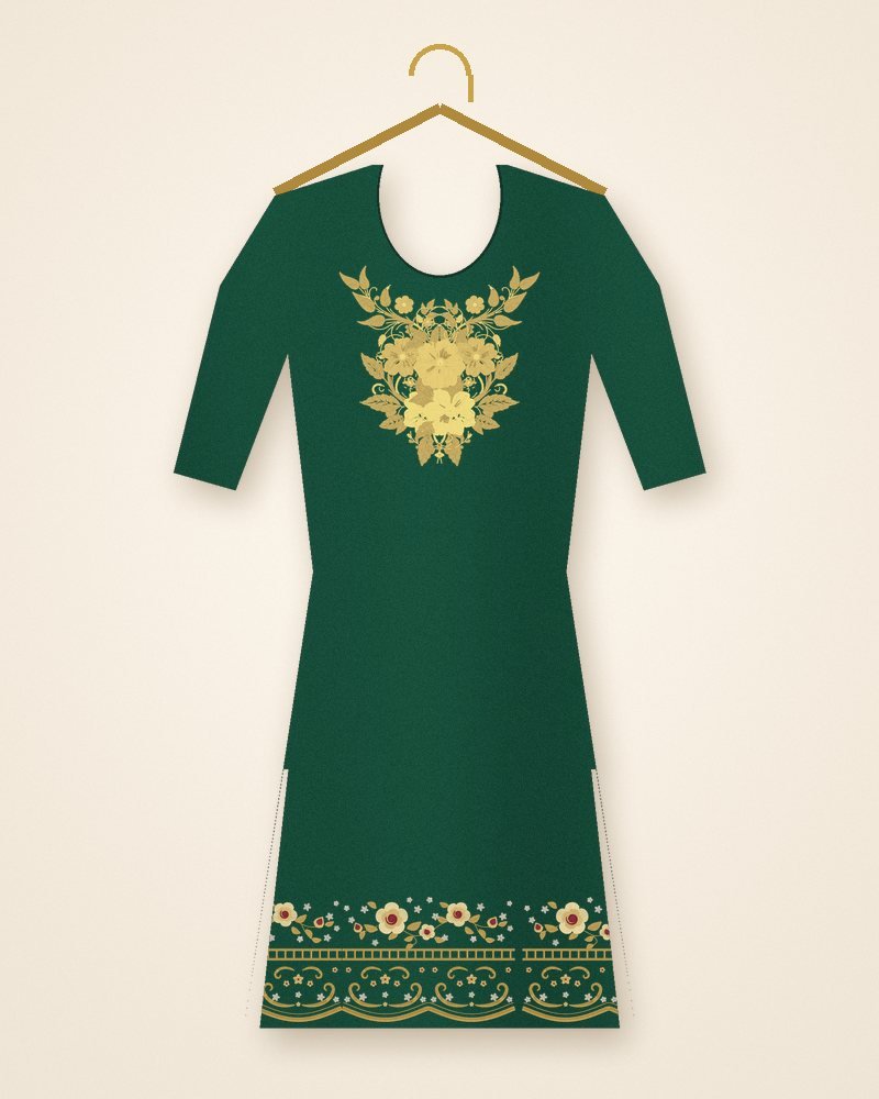 Bottle Green Heavy Neck Suit